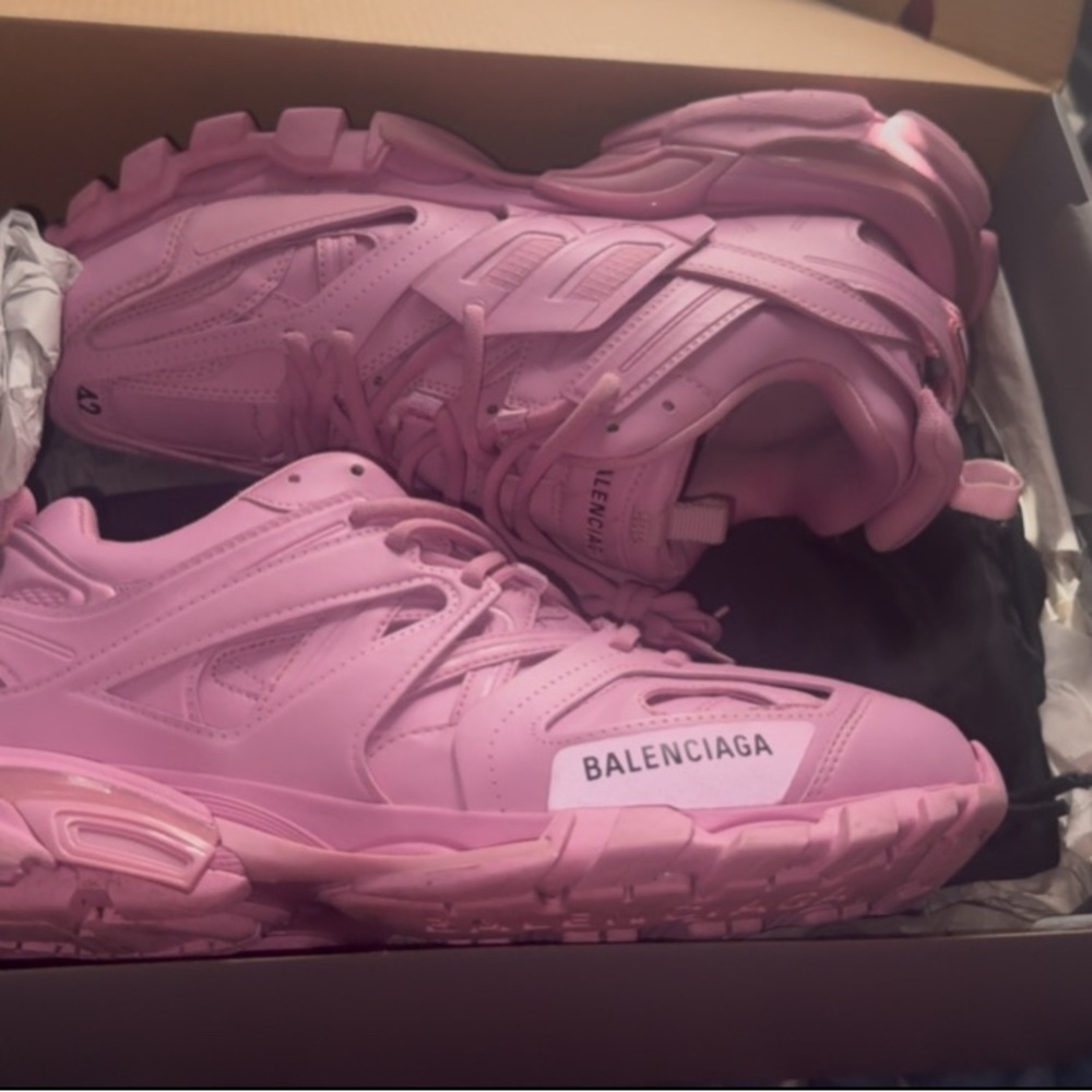 Balenciaga Pink Track Sneakers with Chunky Design